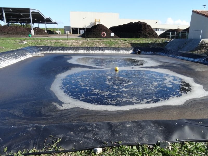 industrial aeration in a pond