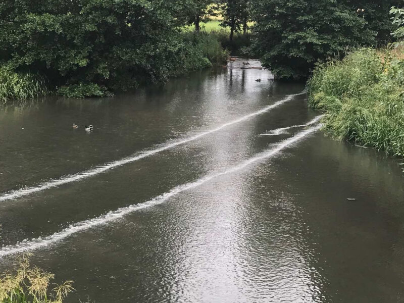 bubbles in a river