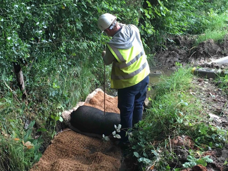 Improving settlement and capture of silt in site ditches using SiltMat and Silt Wattle