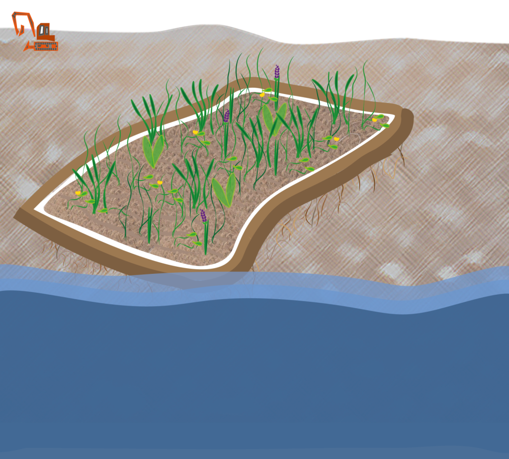 Floc-or-silt-Mat being used for erosion control on site